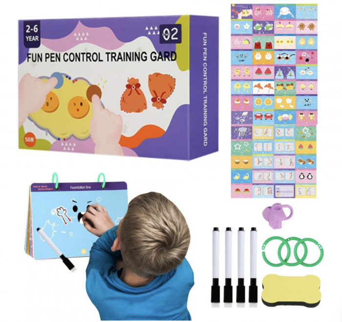 Set 50 cartonase reutilizabile pentru invatarea scrierii de mana si a desenului [6]