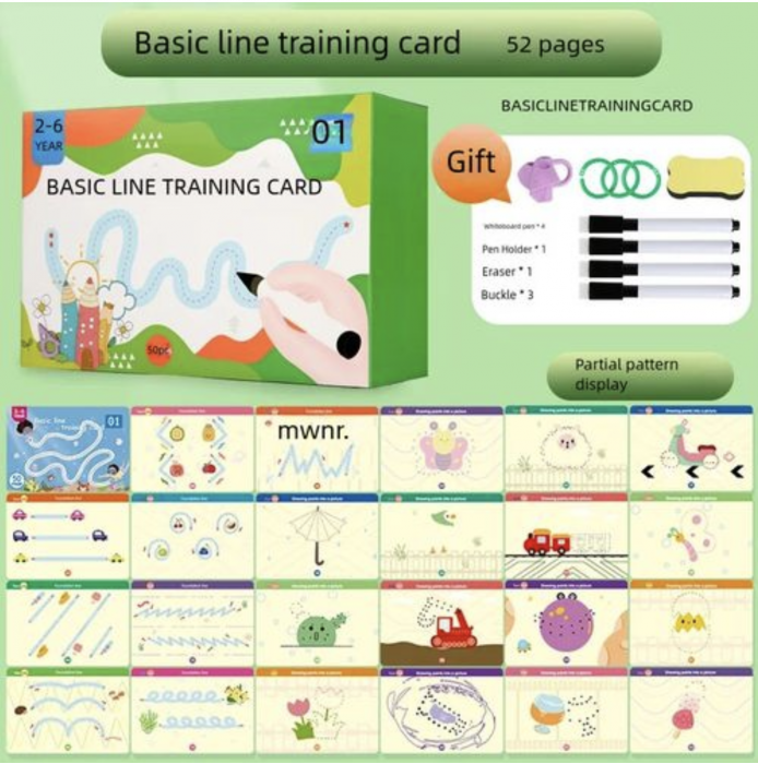 Set 50 cartonase reutilizabile pentru invatarea scrierii de mana si a desenului [3]