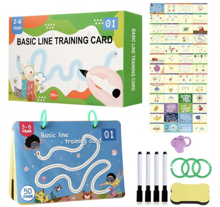 Set 50 cartonase reutilizabile pentru invatarea scrierii de mana si a desenului [2]