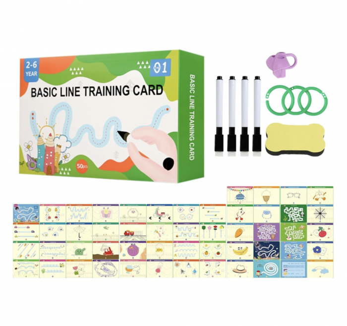 Set 50 cartonase reutilizabile pentru invatarea scrierii de mana si a desenului [4]