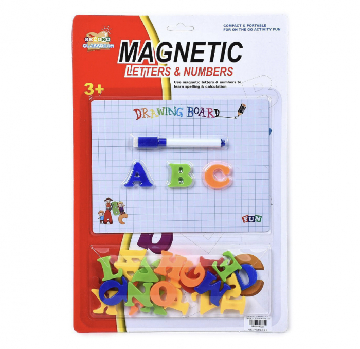 Set 26 litere mari, cu tablita magnetica si marker [3]