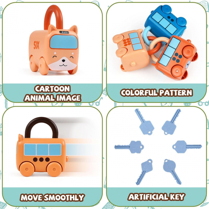 Set 3 lacate cu chei Masinutele Animale [4]