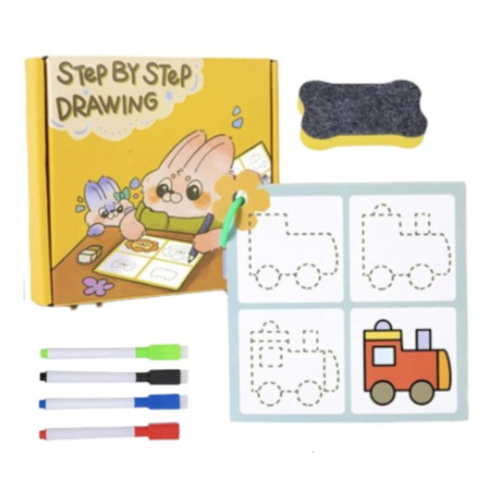 Set 30 cartonase reutilizabile pentru desenat Pas cu Pas [8]