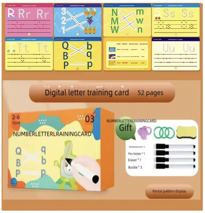 Set 26 cartonase reutilizabile pentru invatat scrierea alfabetului [5]