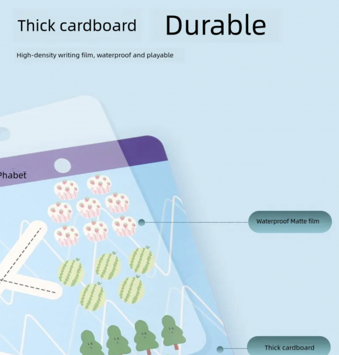Set 26 cartonase reutilizabile pentru invatat scrierea alfabetului [7]