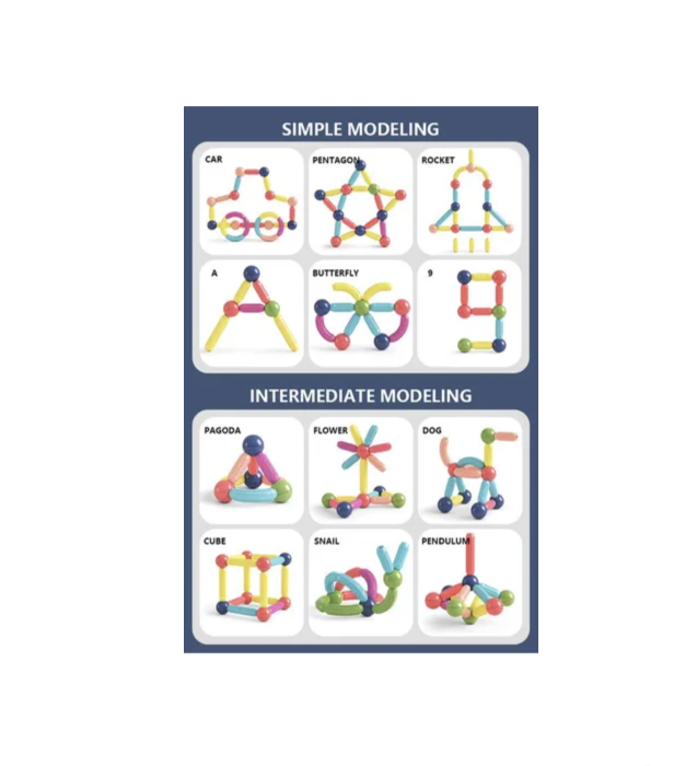 Set 26 bete magnetice cu bile, constructii 3D, multicolor, 3 ani+ [5]