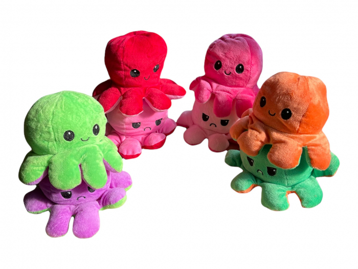 Set 4 caracatite reversibile din plus, exprima sentimentele
