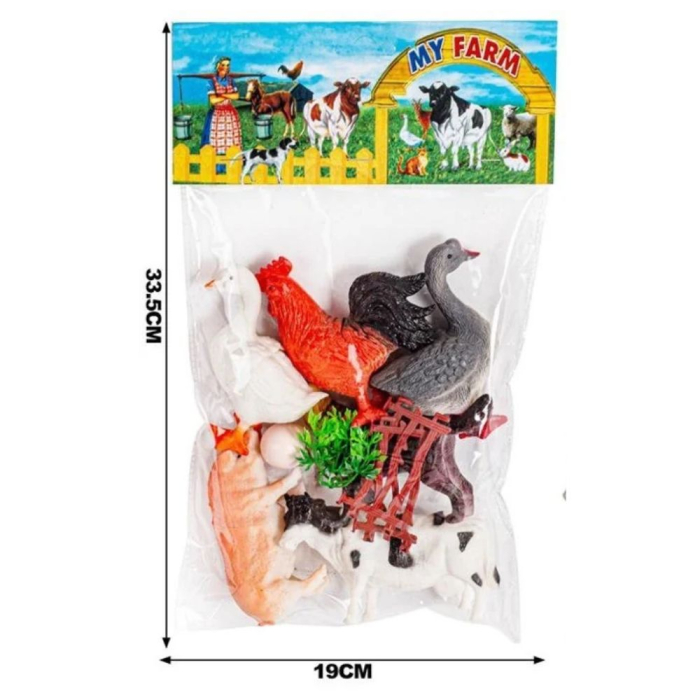 Set 10 Figurine Animale De Ferma Si Pasari My Farm Cu Gard Si Decor 33.5x19 cm 3 Ani [3]
