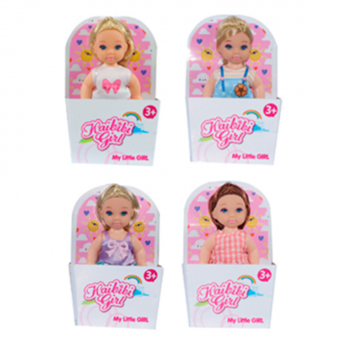 Set 4 papusi cu membre mobile My Little Girl, 7.5 cm [2]