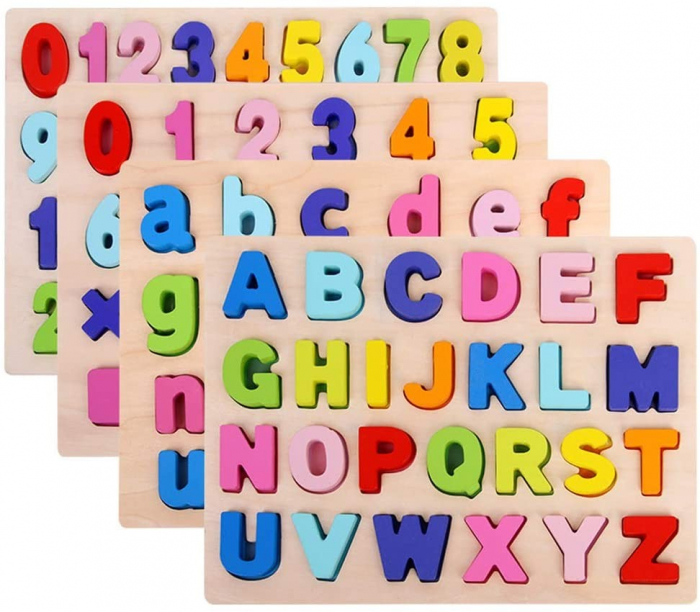 Set 4 puzzle incastru 3D - alfabet si cifre [1]