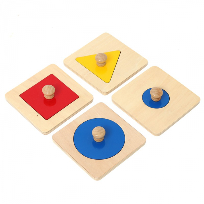 Set 4 puzzle Montessori cu maner Forme Geometrice [1]