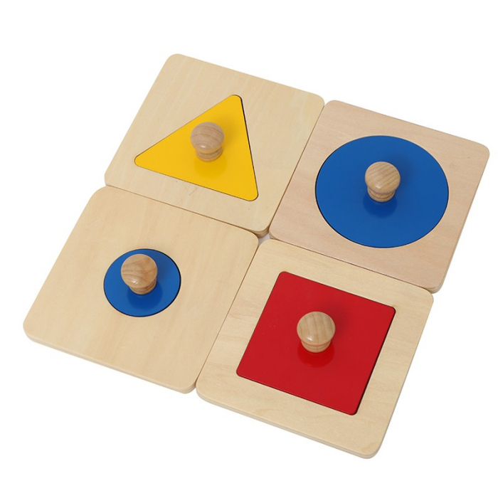 Set 4 puzzle Montessori cu maner Forme Geometrice [3]