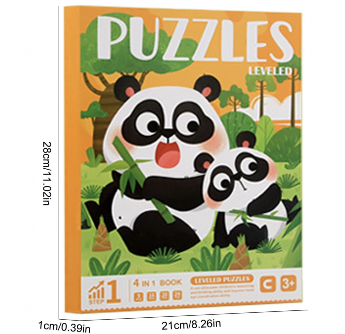 Set 4 puzzle-uri magnetice din lemn – animale salbatice, Montessori [7]