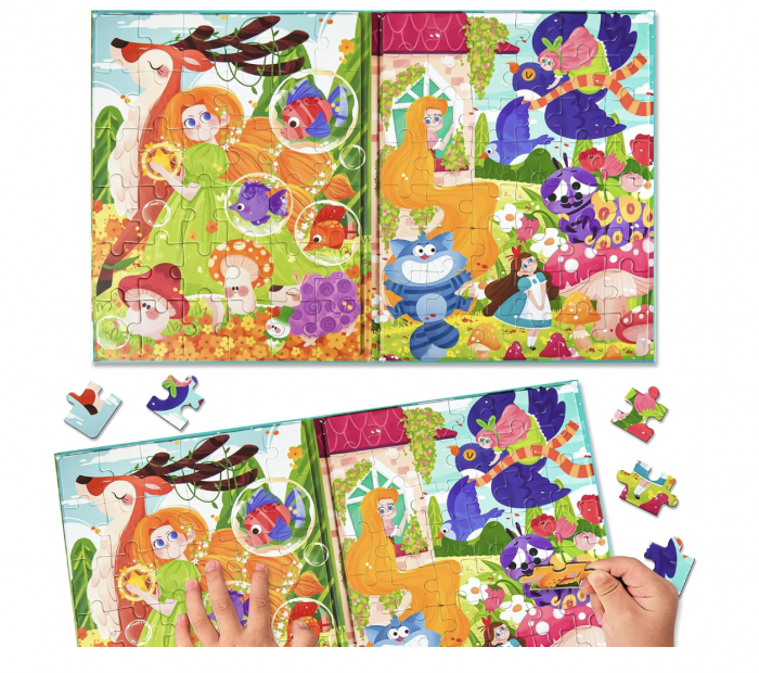 Set 4 puzzle-uri magnetice din lemn – Printesa Elfica, Montessori [2]