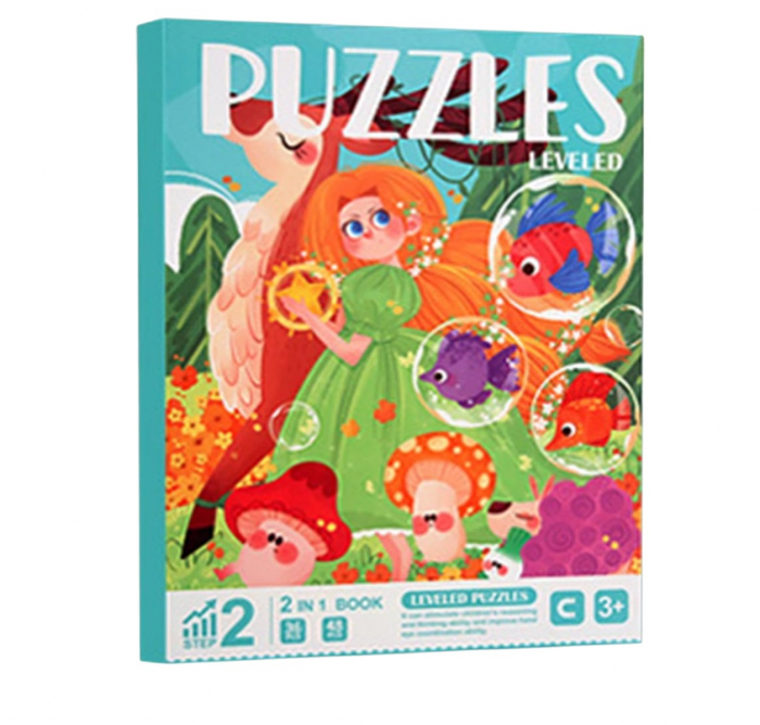 Set 4 puzzle-uri magnetice din lemn ,   Printesa Elfica, Montessori