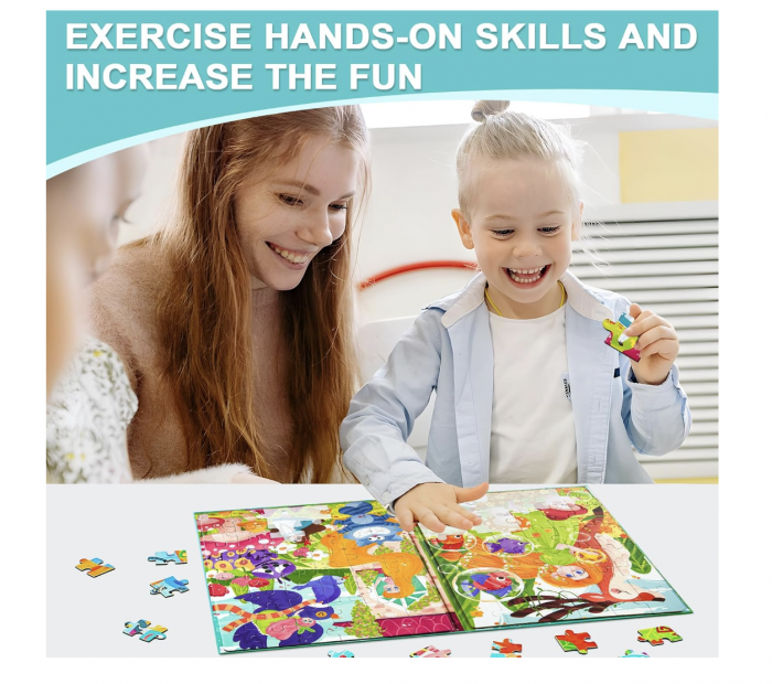 Set 4 puzzle-uri magnetice din lemn – Printesa Elfica, Montessori [3]