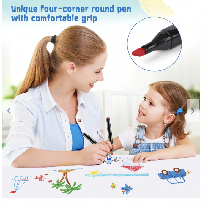 Set 36 de carioci profesionale, cu 2 tipuri de varf, markere [3]