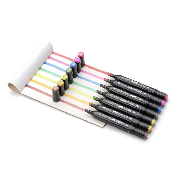 Set 80 de carioci profesionale, cu 2 tipuri de varf, markere [12]