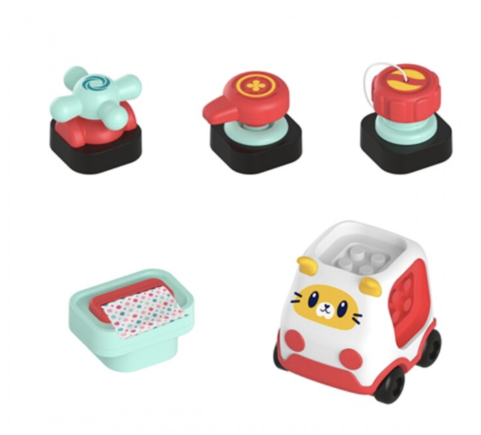 Set 5 piese pentru Placa interactiva cu masinuta si 4 cuburi senzoriale, 18 luni+ [4]