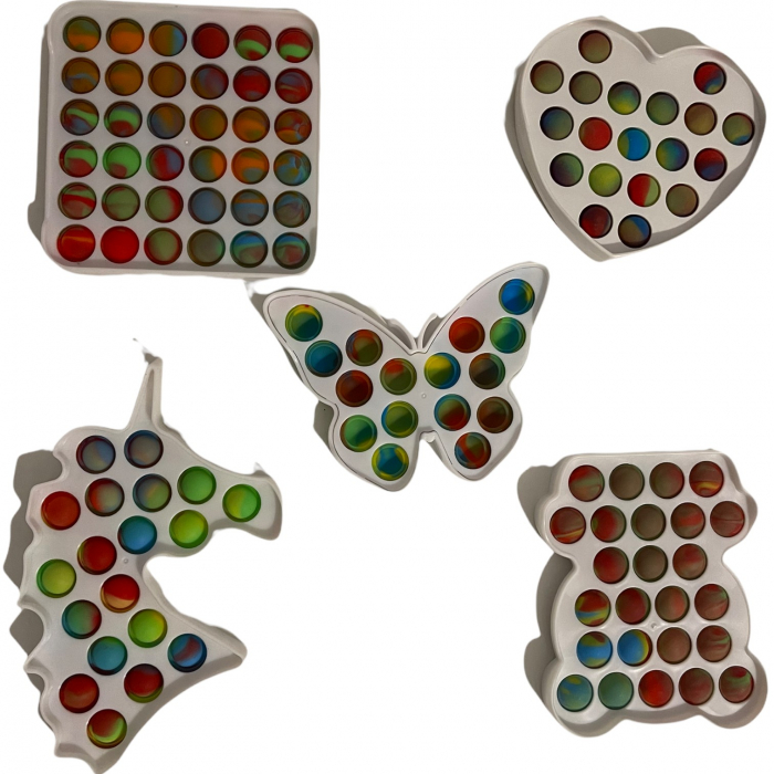 Set 5 pop it!, dimple, antistres, din silicon si plastic