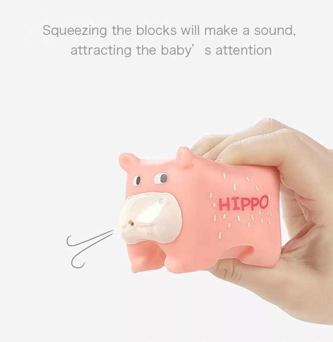 Set 6 cuburi silicon pentru bebelusi, animalele texturate [12]