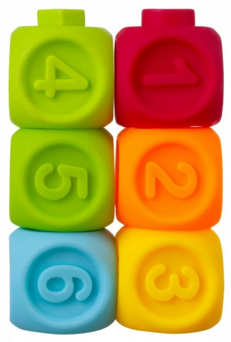 Set 6 cuburi cuplabile, cu cifre, pentru dentitie sau baita [2]