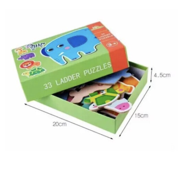 Set 6 Puzzle Animale salbatice cu 33 piese mari din carton [5]