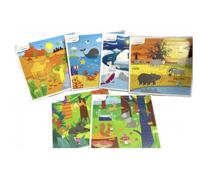 Set 6 puzzle Habitatul animalelor - Unde traiesc? [3]