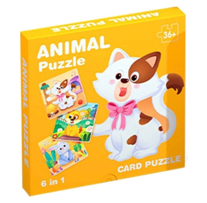 Set 6 Puzzle incastru cu cate 4 piese, Animale [5]