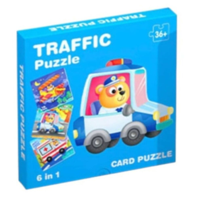Set 6 Puzzle incastru cu cate 4 piese, Masini [6]