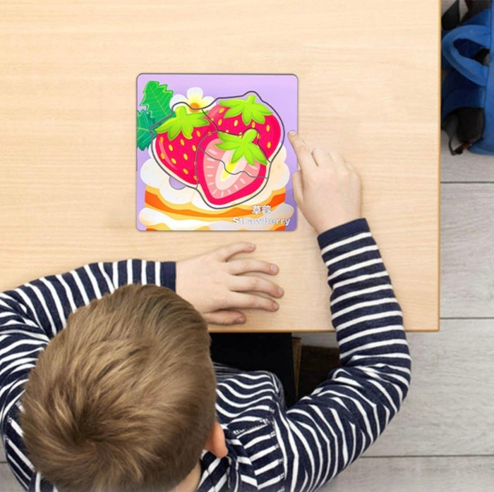 Set 6 Puzzle incastru cu cate 4 piese, Fructe [6]