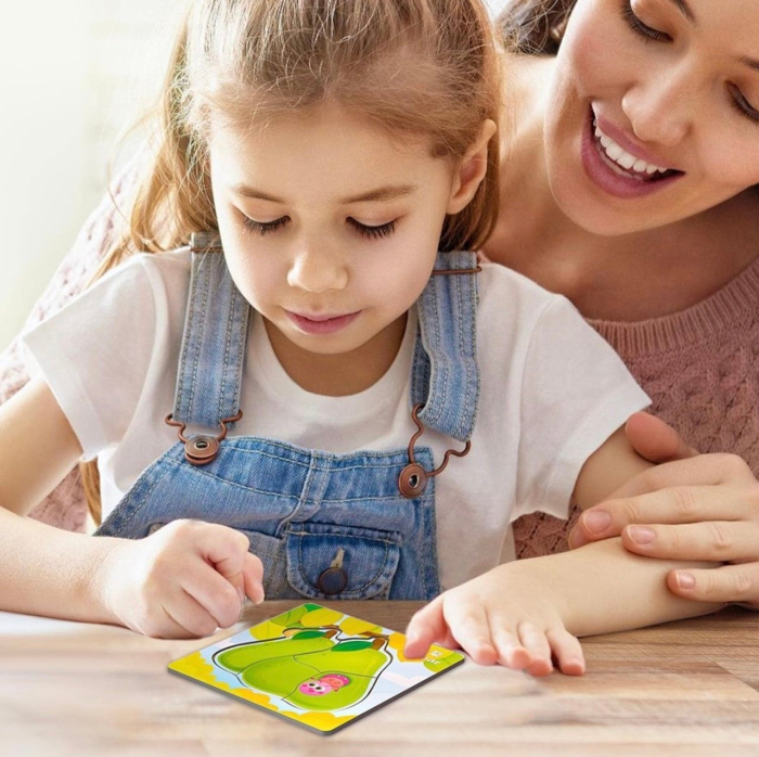 Set 6 Puzzle incastru cu cate 4 piese, Fructe [5]