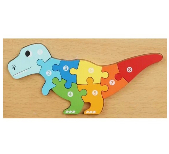 Set 6 Puzzle Incastu cu animale, din lemn masiv – Piese Mari numerotate [6]