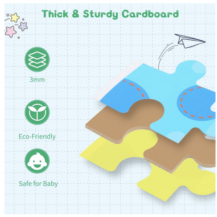 Set 6 Puzzle Animale salbatice cu 33 piese mari din carton [6]