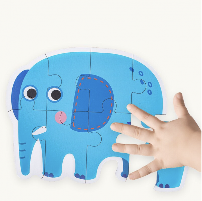 Set 6 Puzzle Animale salbatice cu 33 piese mari din carton [4]