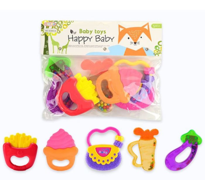 Set 5 jucarii zornaitoare cu suprafete moi siliconate pentru dentitia bebelusilor [2]