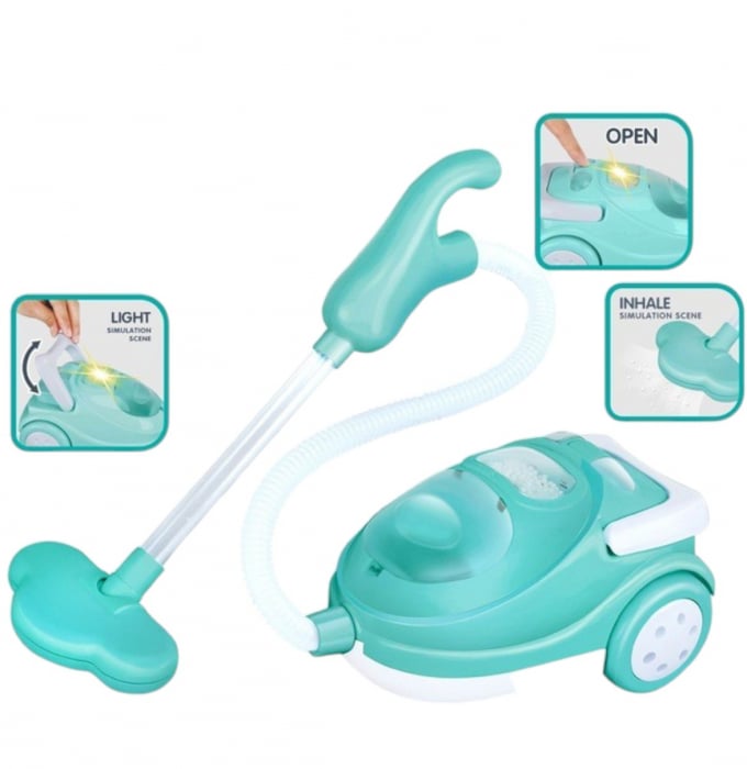 Set Aspirator de jucarie cu sunete si lumini, verde