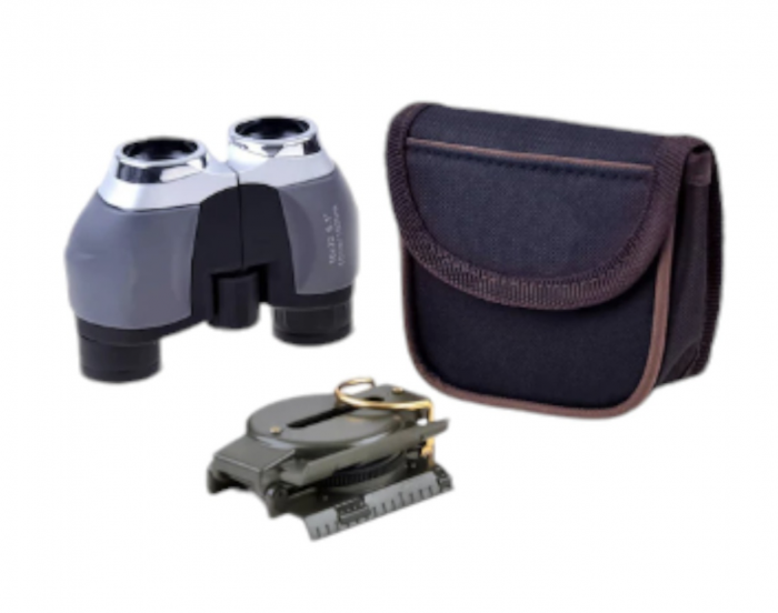 Set binoclu si busola multifunctionala, pentru drumetii si activitati in aer liber, negru [10]