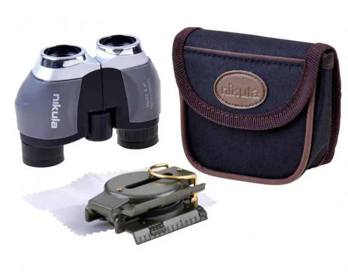 Set binoclu si busola multifunctionala, pentru drumetii si activitati in aer liber, negru [3]