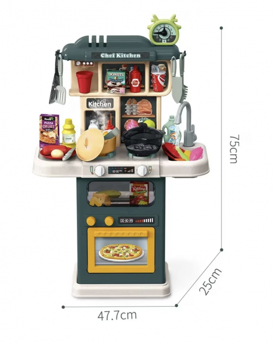 Set Bucatarie copii cu 64 piese Chef Kitchen verde 922-123 [7]