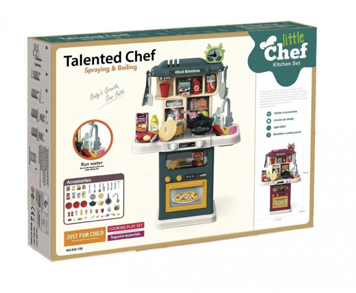 Set Bucatarie copii cu 64 piese Chef Kitchen verde 922-123 [12]