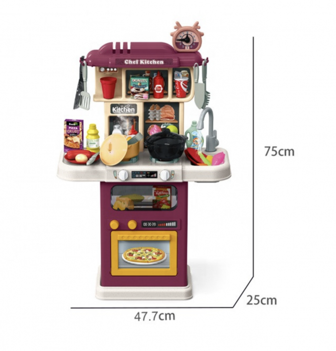 Set Bucatarie copii cu 64 piese Chef Kitchen visiniu 922-123 [3]