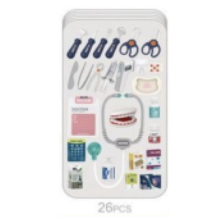 Set carucior medical Doctor Dentist cu maxilar interactiv, lumini si 26 accesorii, roz, +4 ani [6]
