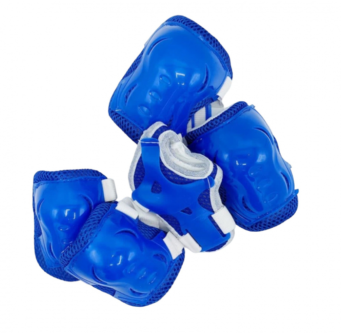 Set casca, cotiere si genunchiere de protectie, M401 albastru [3]