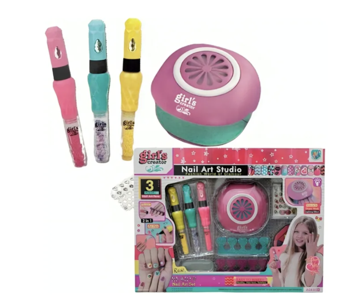 Set complet pentru unghii MBK-522, salon de manichiura, cu lampa pentru uscare