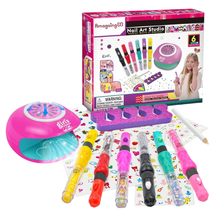 Set complet pentru unghii MBK-522Y, salon de manichiura, cu lampa pentru uscare