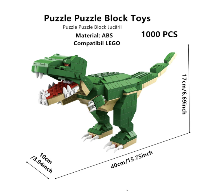 Set constructie 6 in 1 Dinozari 1000 piese, pentru copii 6+ ani [5]