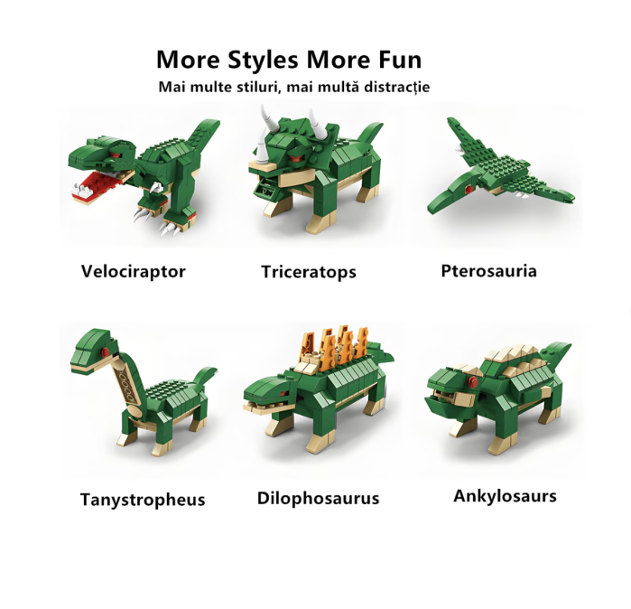 Set constructie 6 in 1 Dinozari 1000 piese, pentru copii 6+ ani [11]