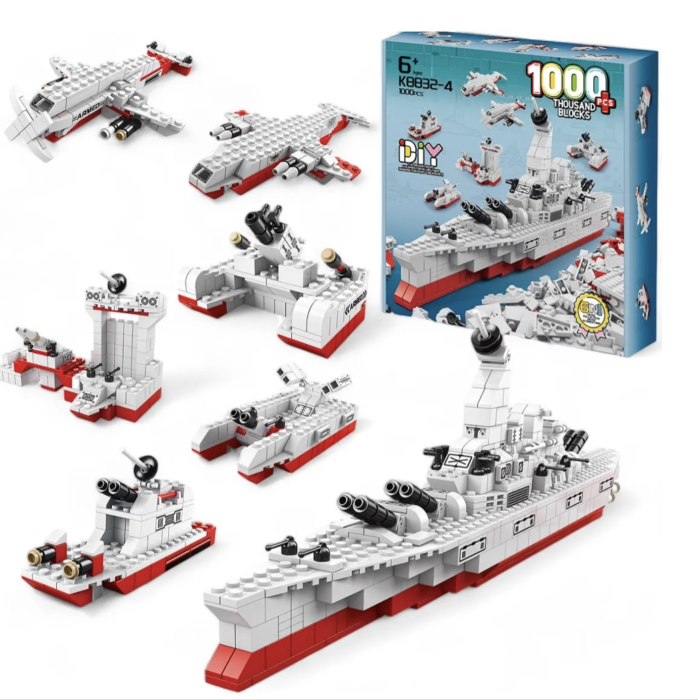 Set constructie 6 in 1 Nava militara 1000 piese, pentru copii 6+ ani [3]
