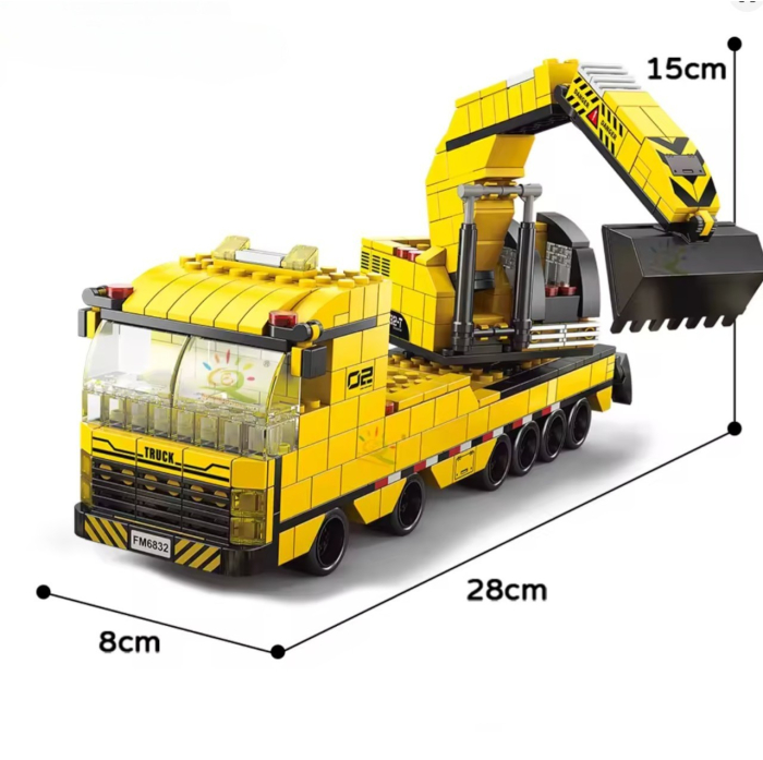 Set constructie 6 in 1 Utilaje de Constructie 1000 piese, pentru copii 6+ ani [4]